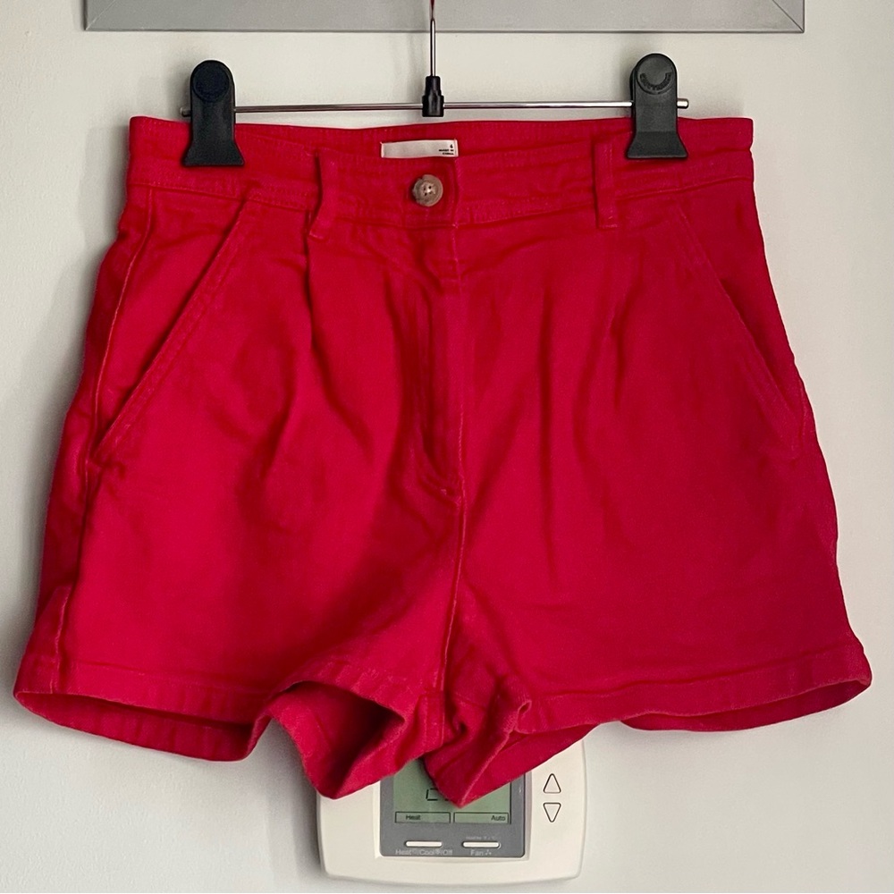 ARITZIA WILFRED FREE High Waist Red Jean Shorts